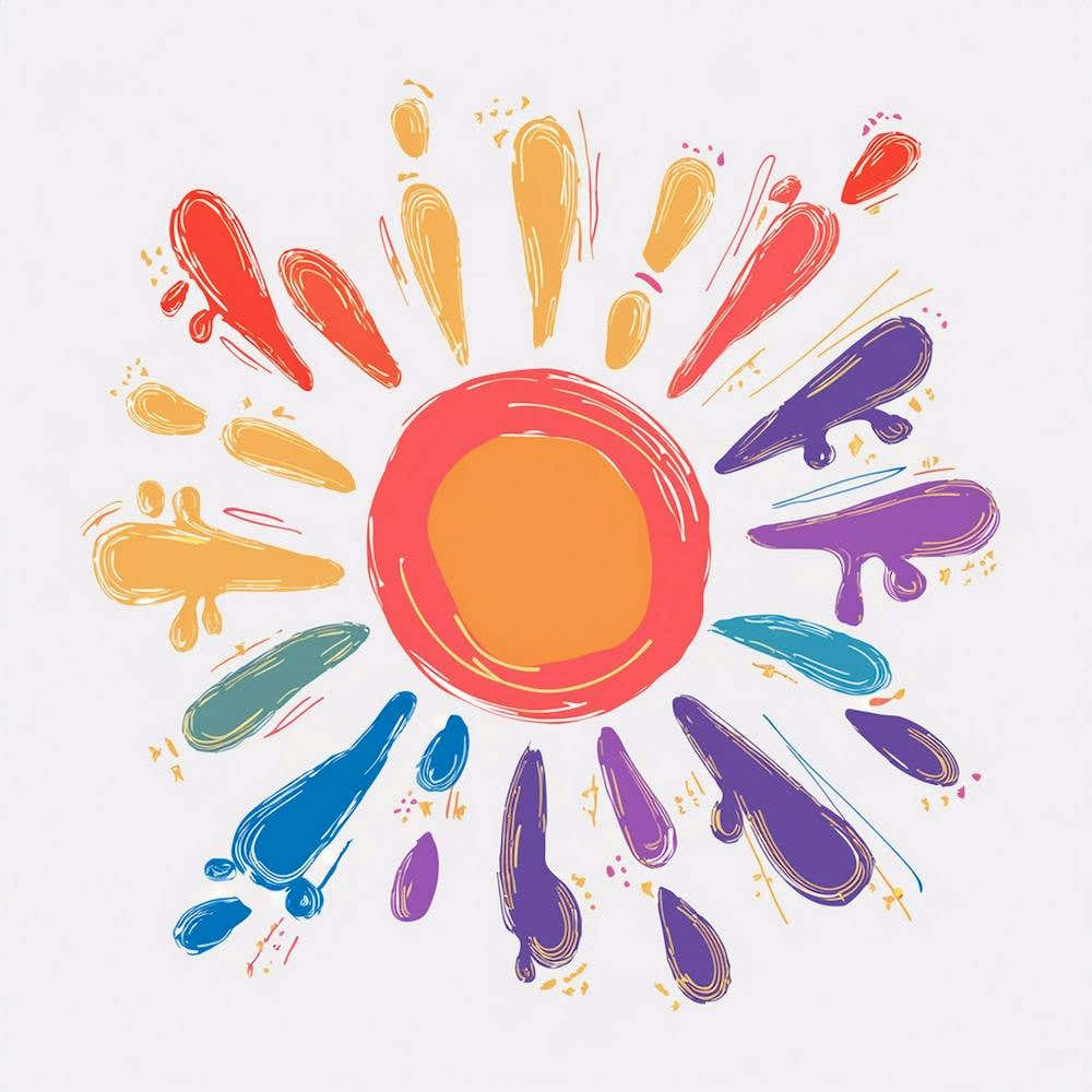 Rainbow Sun Splatter Kids Nursery