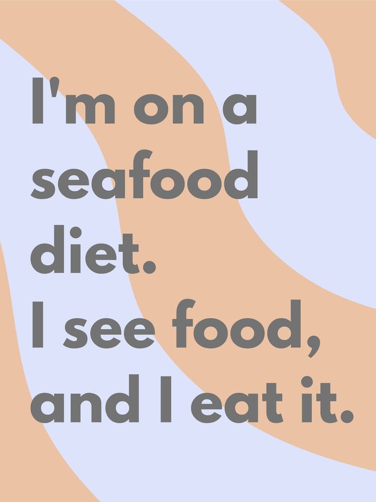 Seafood Diet Wavy Kitchen Typography