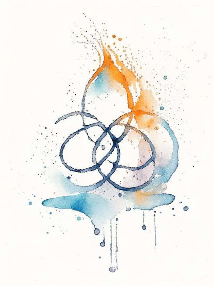 Om Symbol Minimal Watercolour