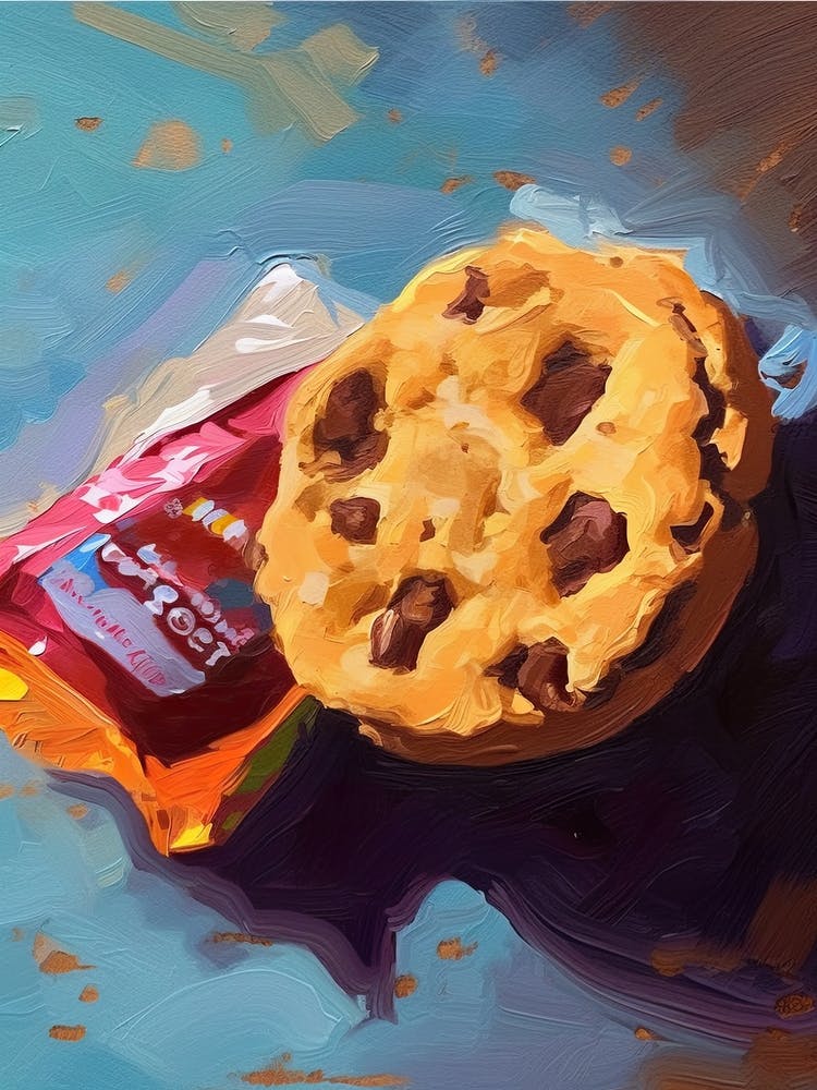 Chocolate Chip Cookie Oil Painting 6