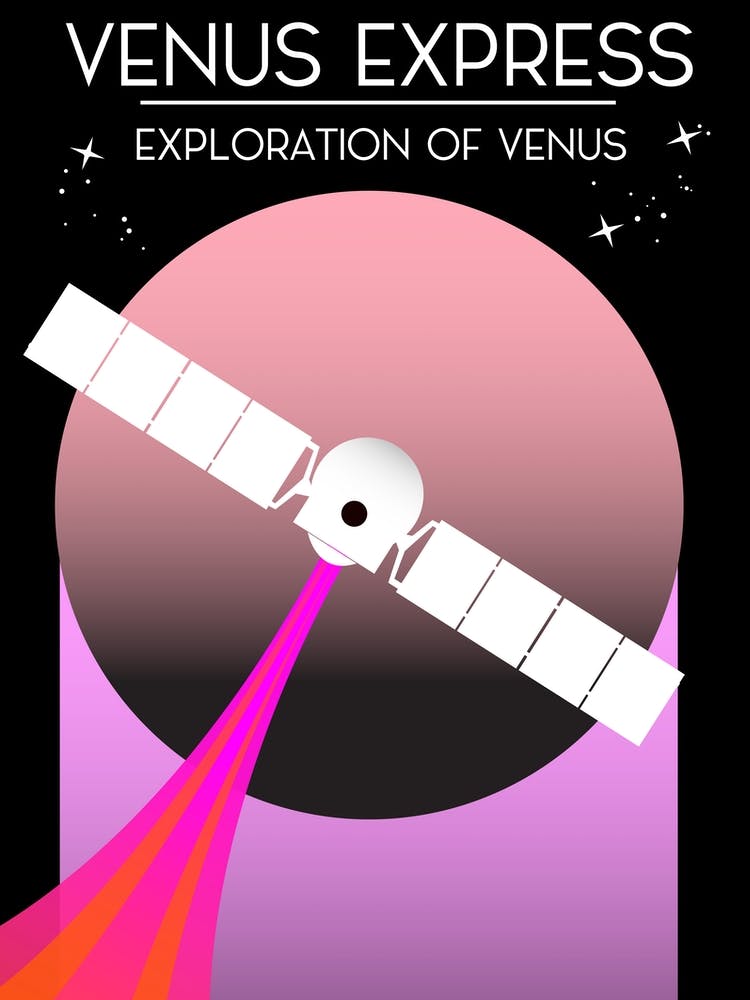 Venus Express Exploration Of Venus Space Art