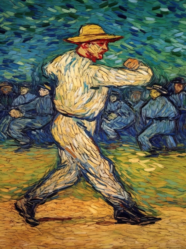 Baseball In The Style Of Van Gogh 1
