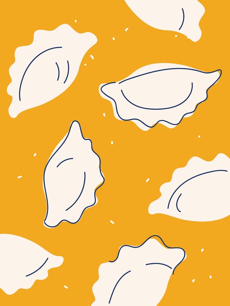 Dumplings Yellow Kitchen Poster