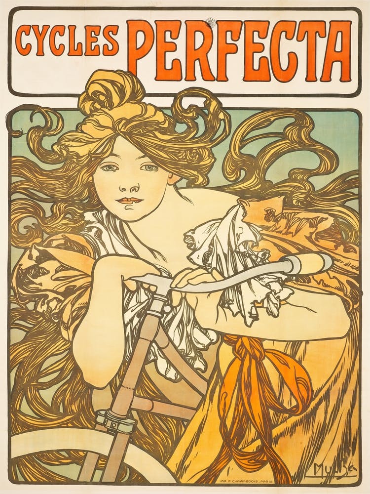 Cycles Perfecta Advert, Alphonse Mucha