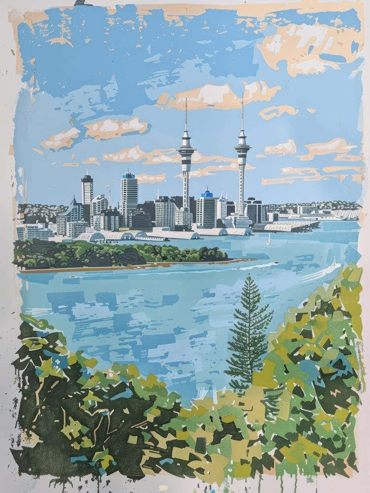 Travel Poster Happy Places Auckland 1