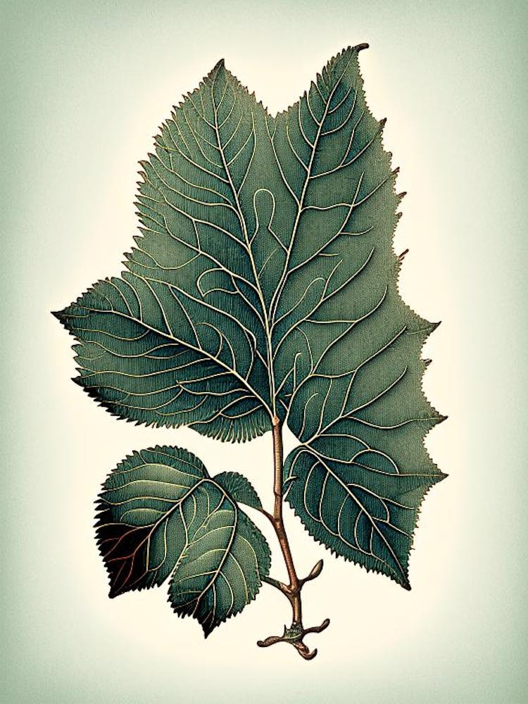 Silverberry Leaf Vintage Botanical 1