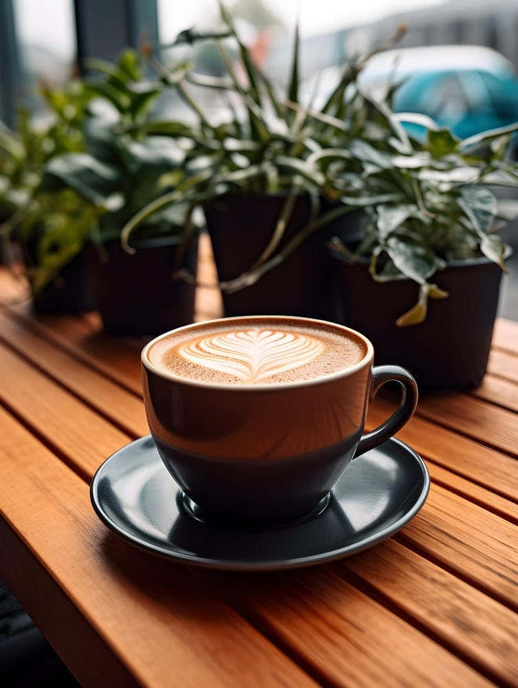 Coffee Cup On A Wooden Table