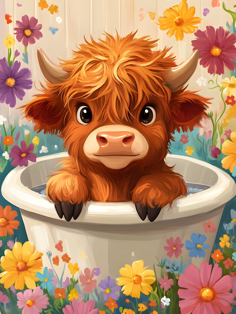 Cute Cow In A Tub 8