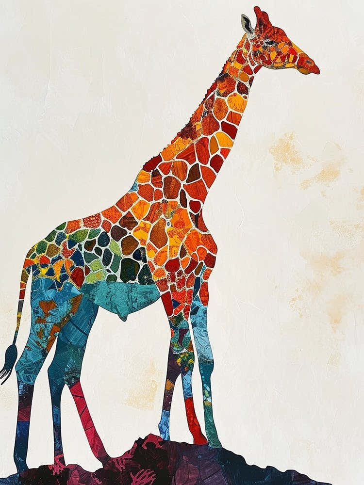 Giraffe On A Hill Illustration 2