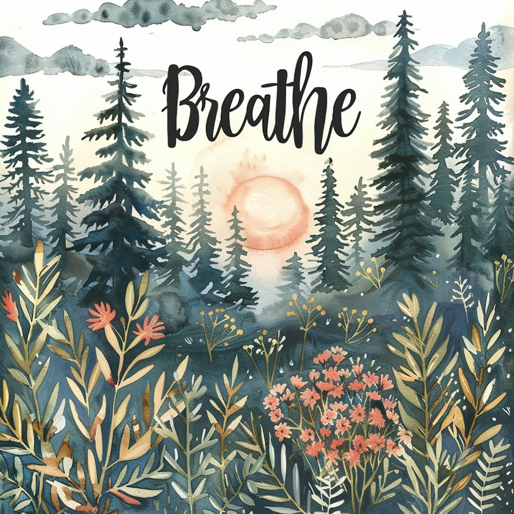 Breathe Watercolor Painting 1