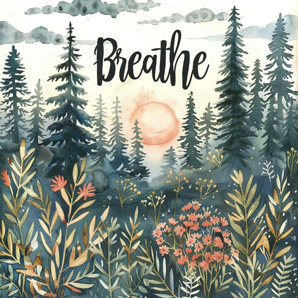 Breathe Watercolor Painting 1