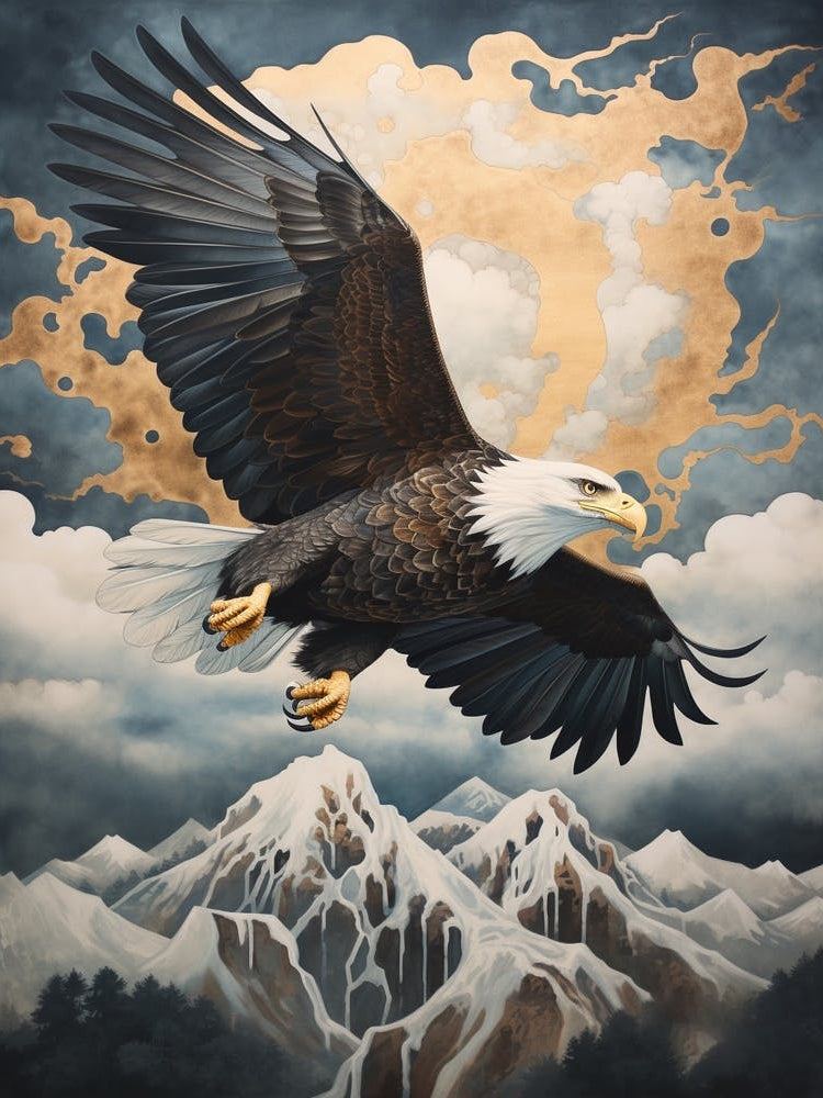 Bald Eagle 1 Gold Detail Painting