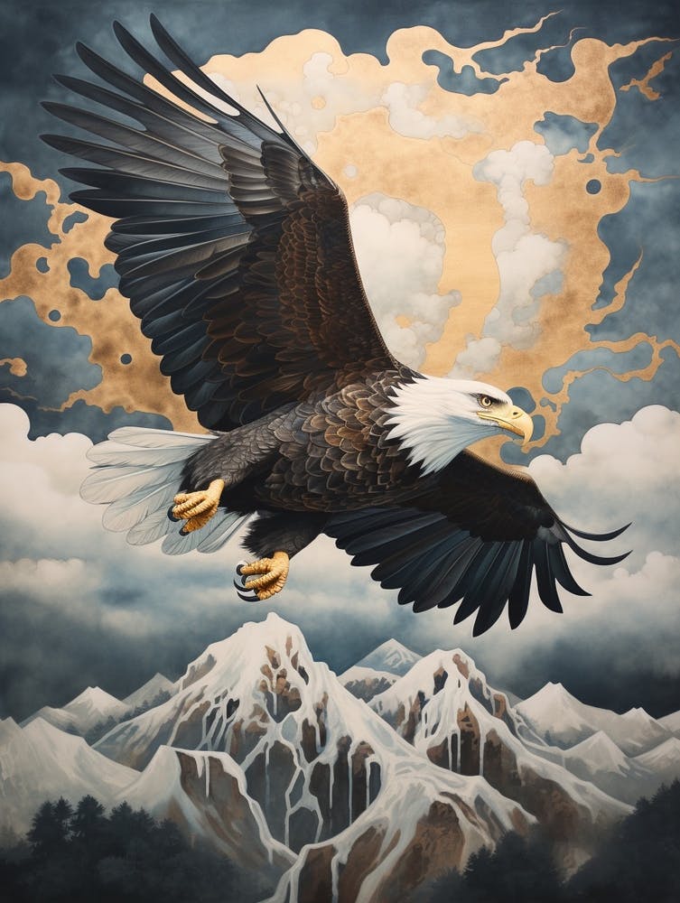 Bald Eagle 1 Gold Detail Painting