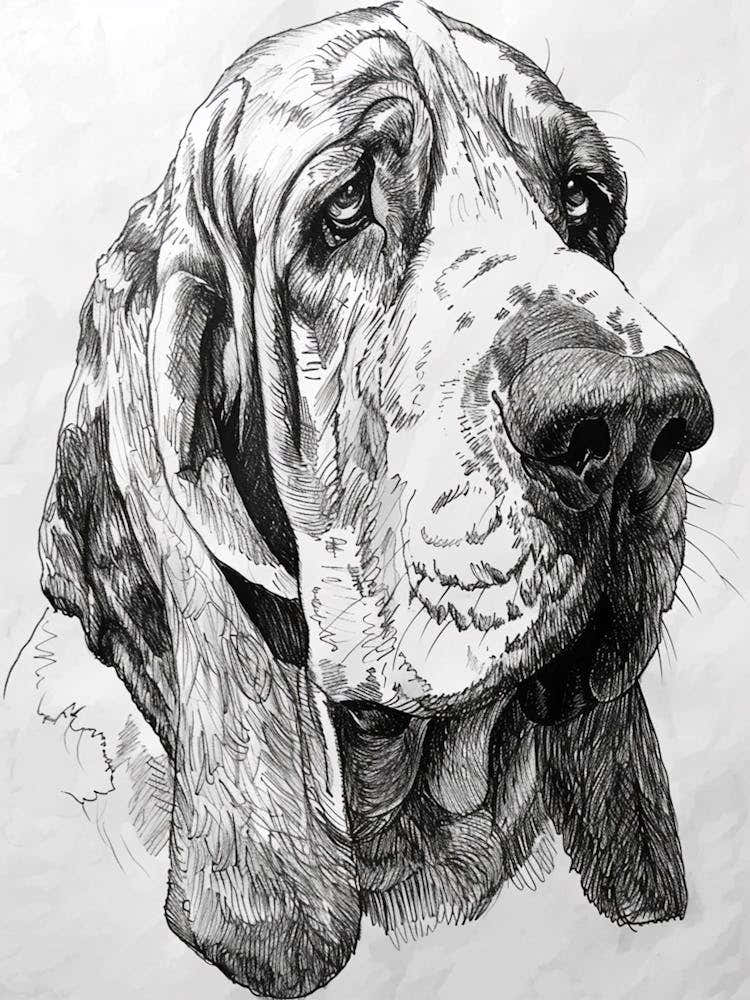 Basset Hound Line Sketch 1