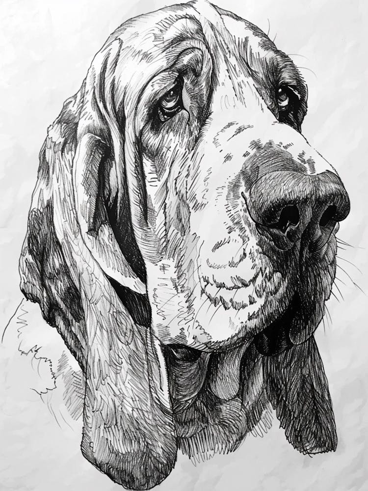 Basset Hound Line Sketch 1