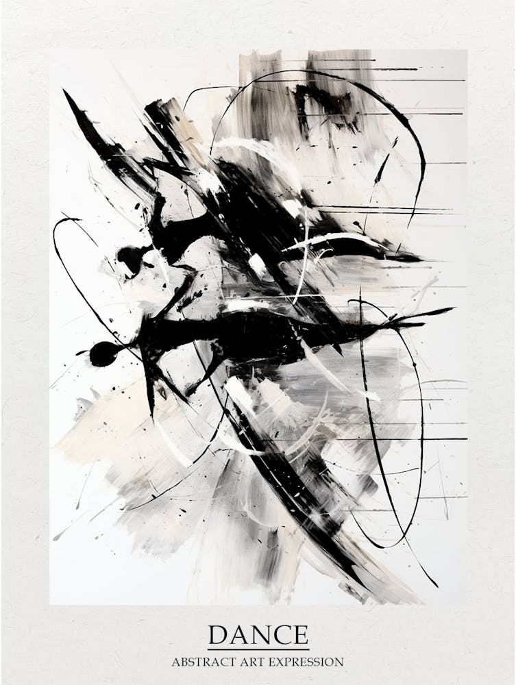 Dance Abstract Black And White 7 Poster