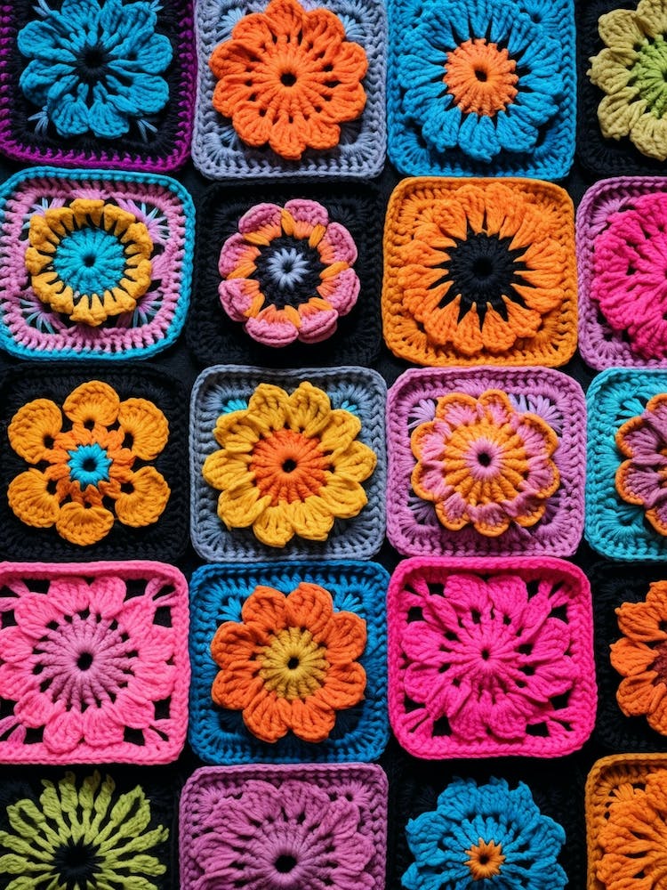Crochet Granny Square  Retro 5