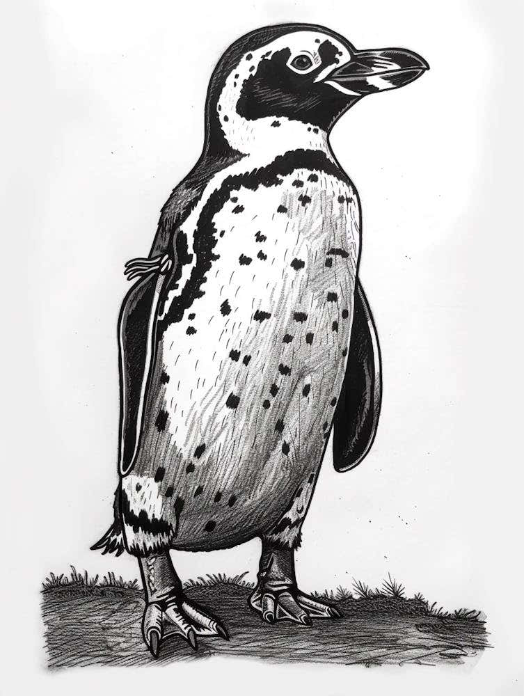 African Penguin Standing Tall And Proud 2