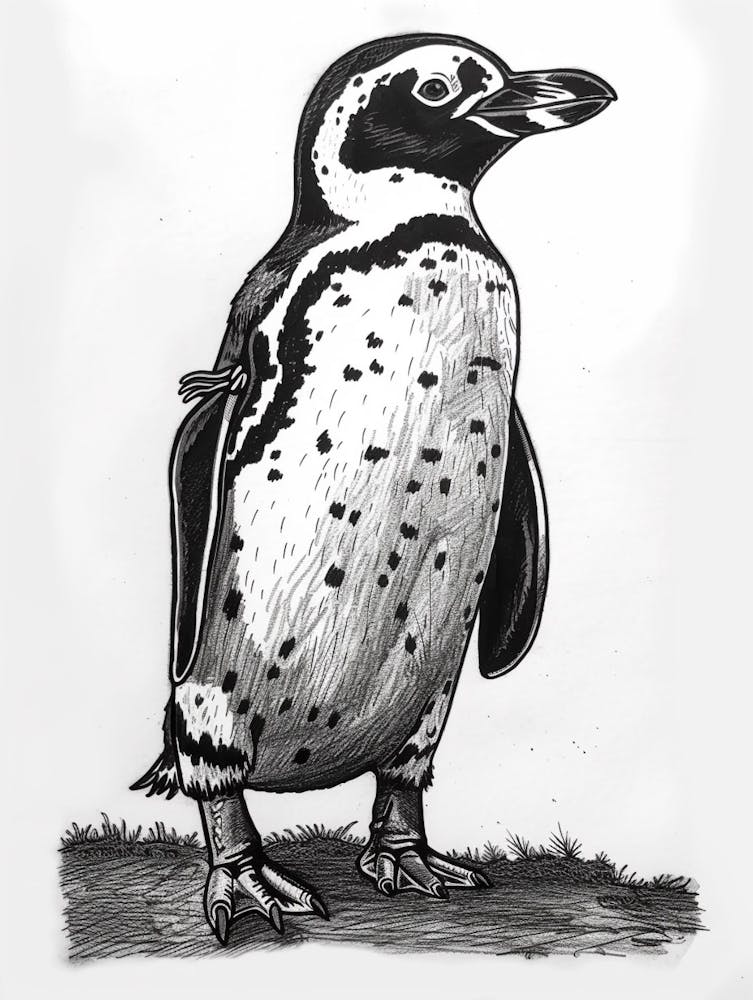 African Penguin Standing Tall And Proud 2