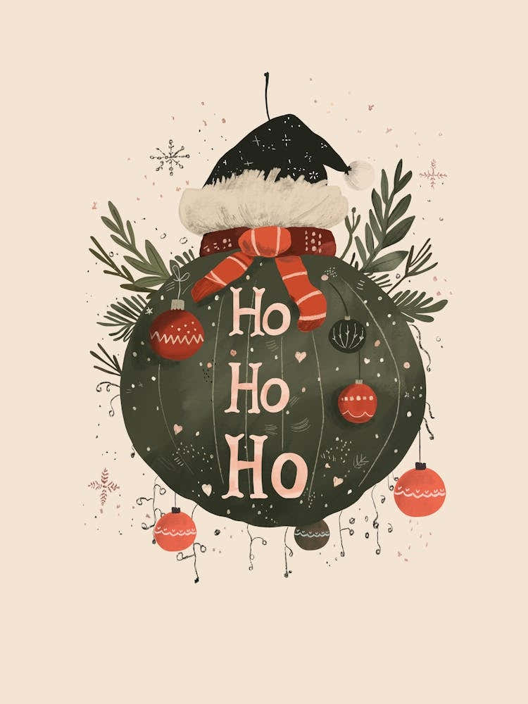 Festive Ho Ho Ho Bauble