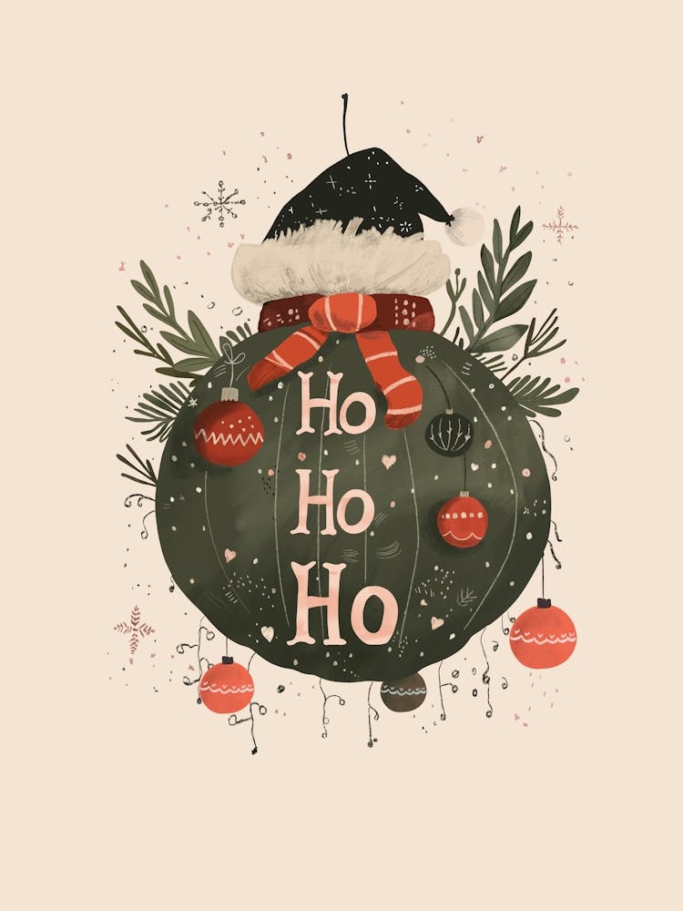 Festive Ho Ho Ho Bauble