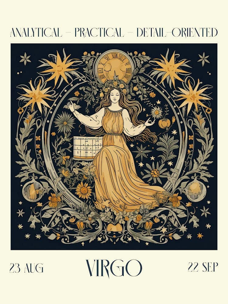 Virgo William Morris Zodiac Astral Sign