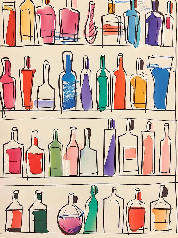 Shelf Of Bottles
