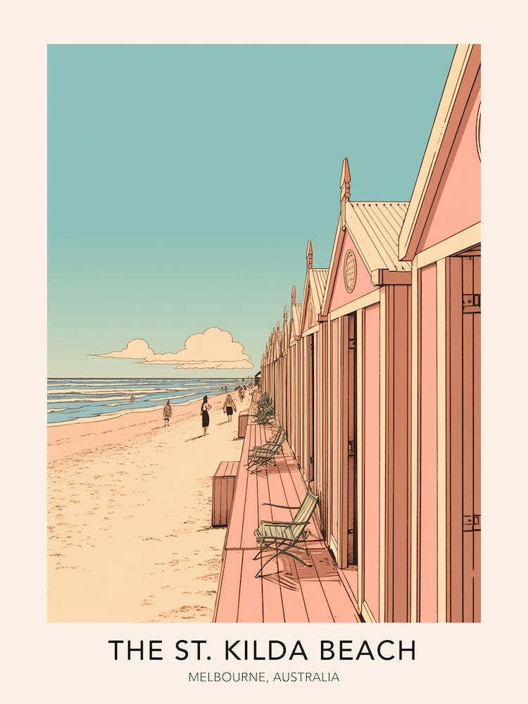 The St Kilda Beach Melbourne Australia Travel Poster