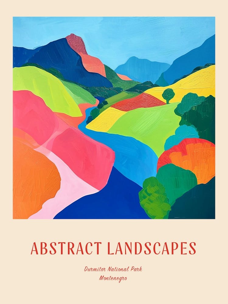 Colourful Abstract Durmitor National Park Montenegro 4 Poster