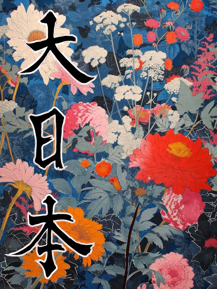 Great Japan Hokusai Japanese Flowers 6 Poster