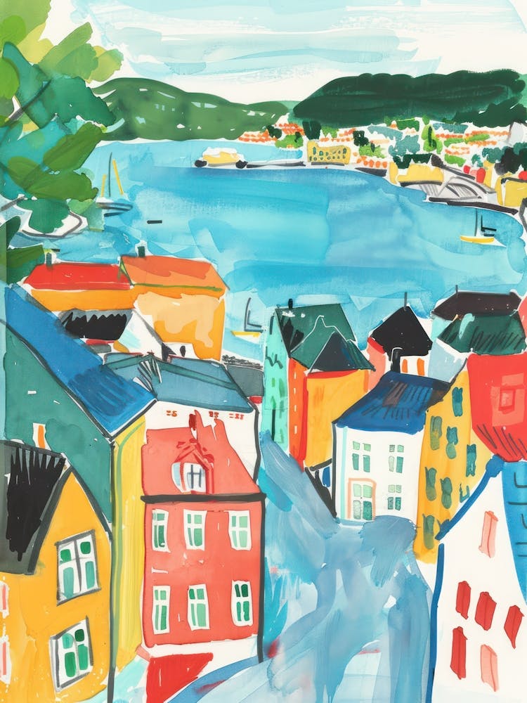Travel Poster Happy Places Bergen 3