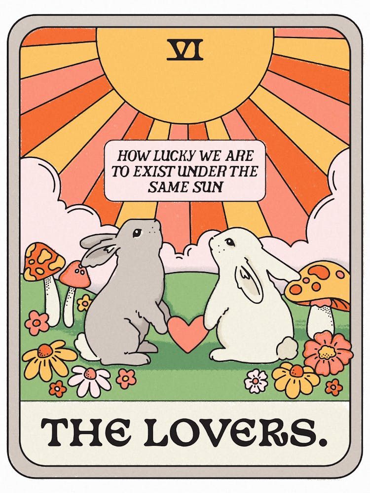 The Lovers Tarot Card Bunny