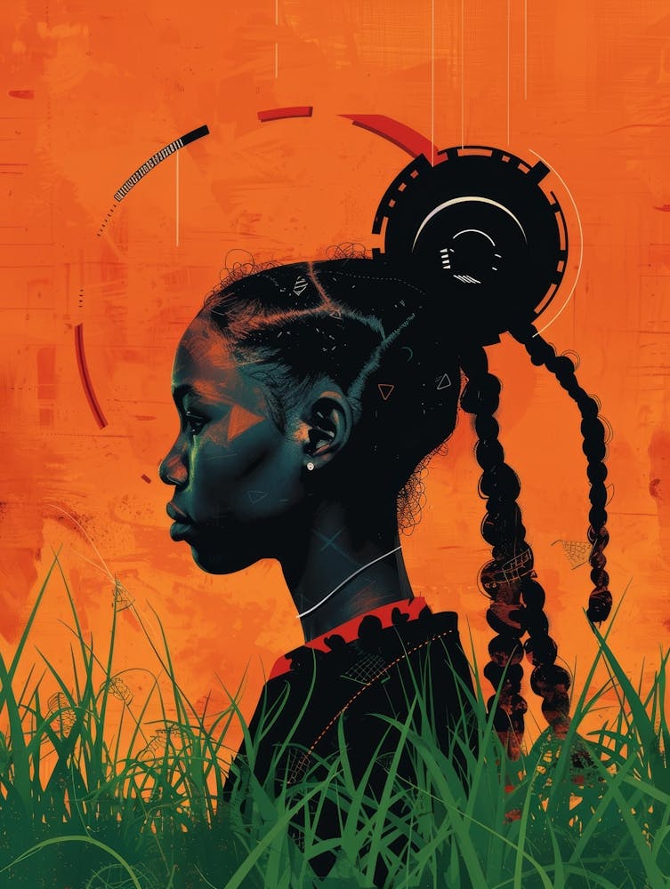 African Girl In Grass