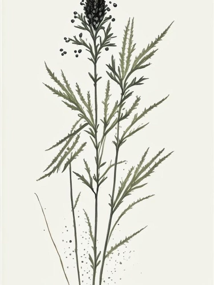 Black Cohosh Herb Minimalist Watercolour 1