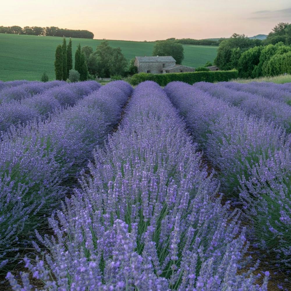 Lavender Field At Sunset
