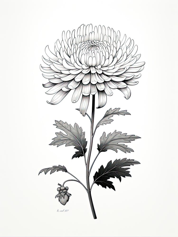 Chrysanthemums Flower Vintage Botanical 2