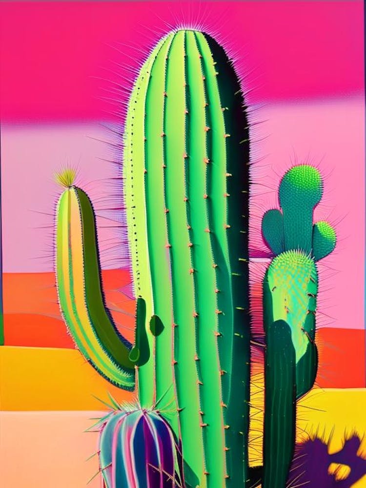 Rat Tail Cactus Modern Abstract Pop 2