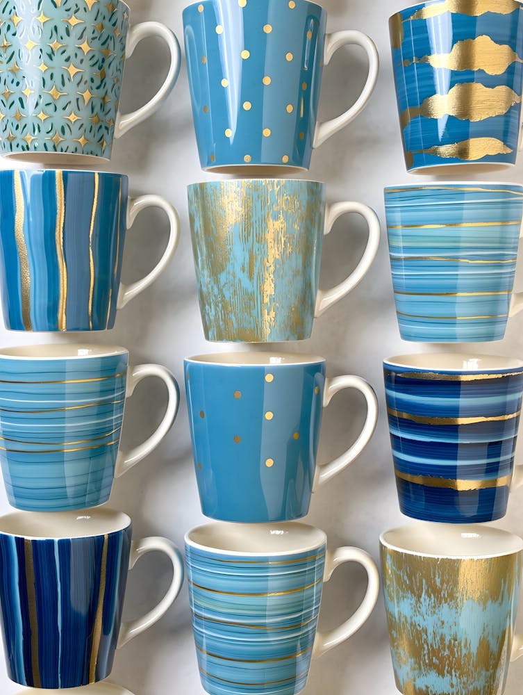 Blue And Gold Mugs