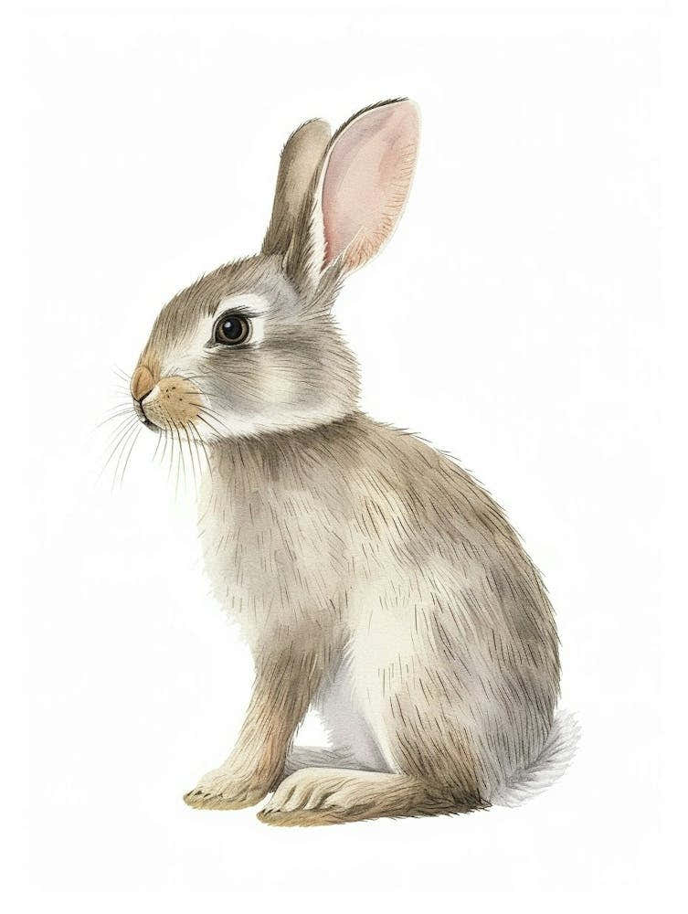 American Sable Rabbit Kids Illustration 2