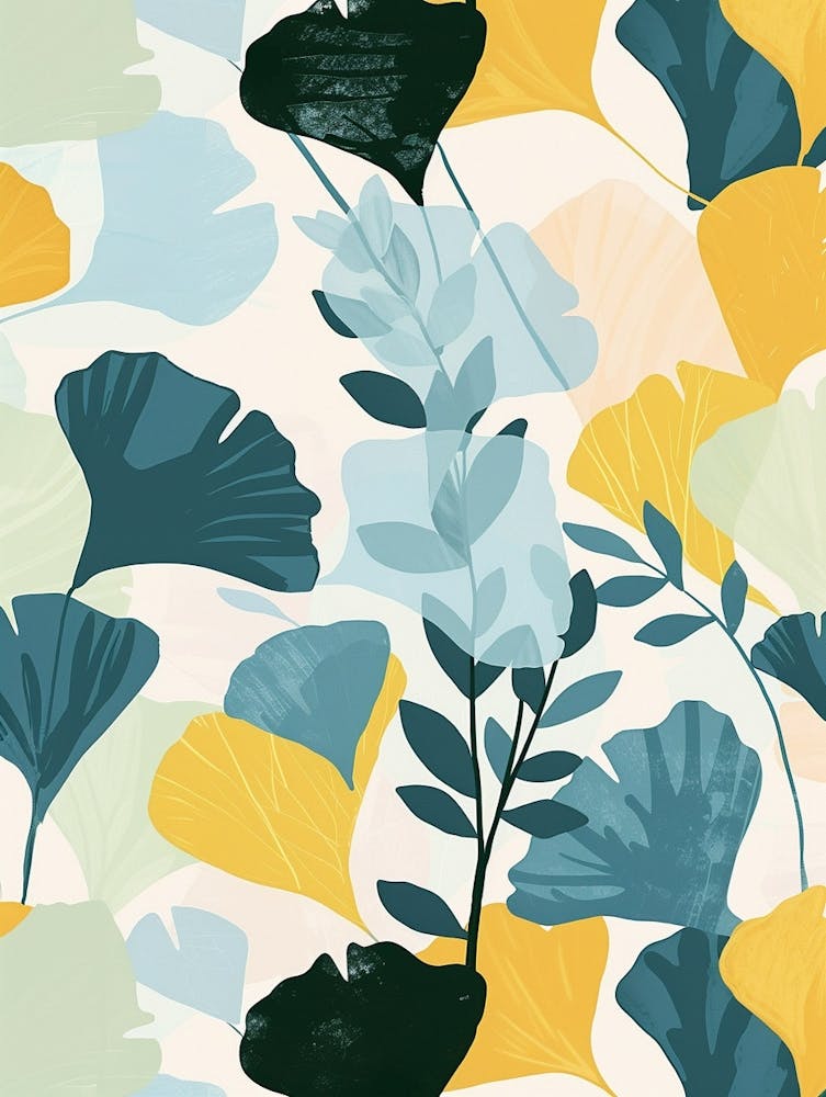 Ginkgo Tree Flat Illustration 7