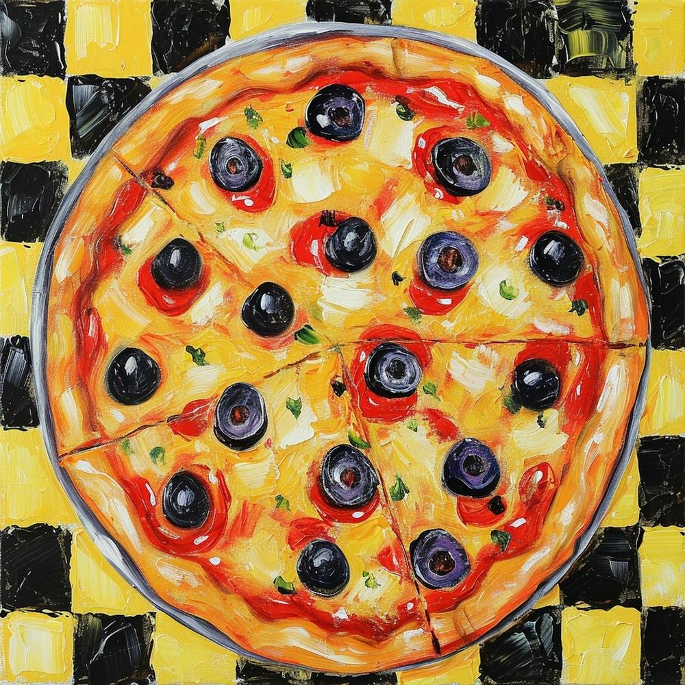 Pizza Yellow Checkerboard 4