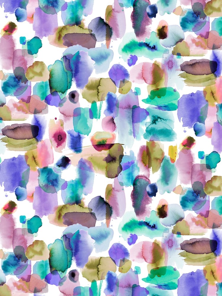 Spring Watercolor Blue Pink Gold