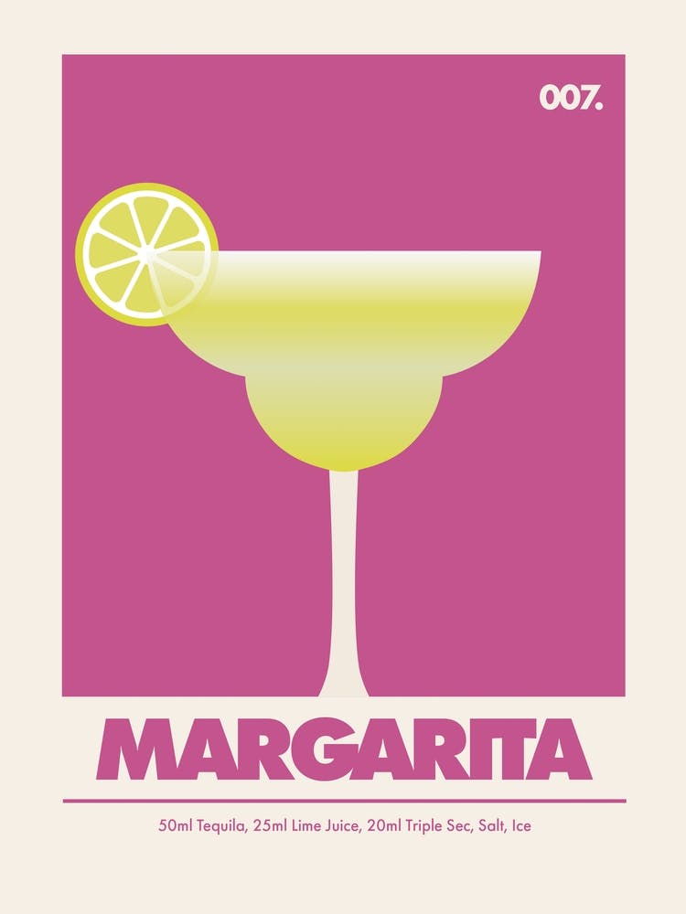 Margarita, Cocktail Print (Dusk Pink)