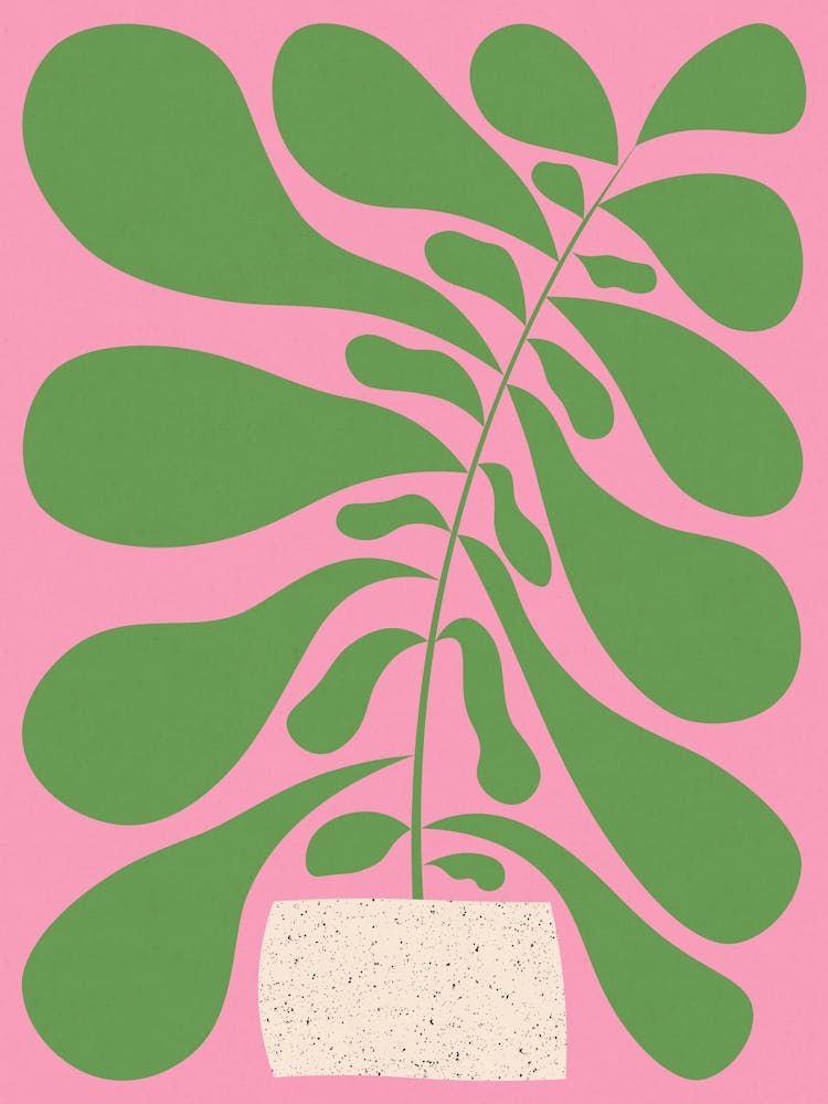Lazy Plant #1 / Green & Pink
