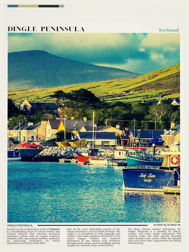 Dingle Ireland Wall Art Dingle Peninsula Travel Print Ireland Wall Art Irish Country Housewarming Gifts