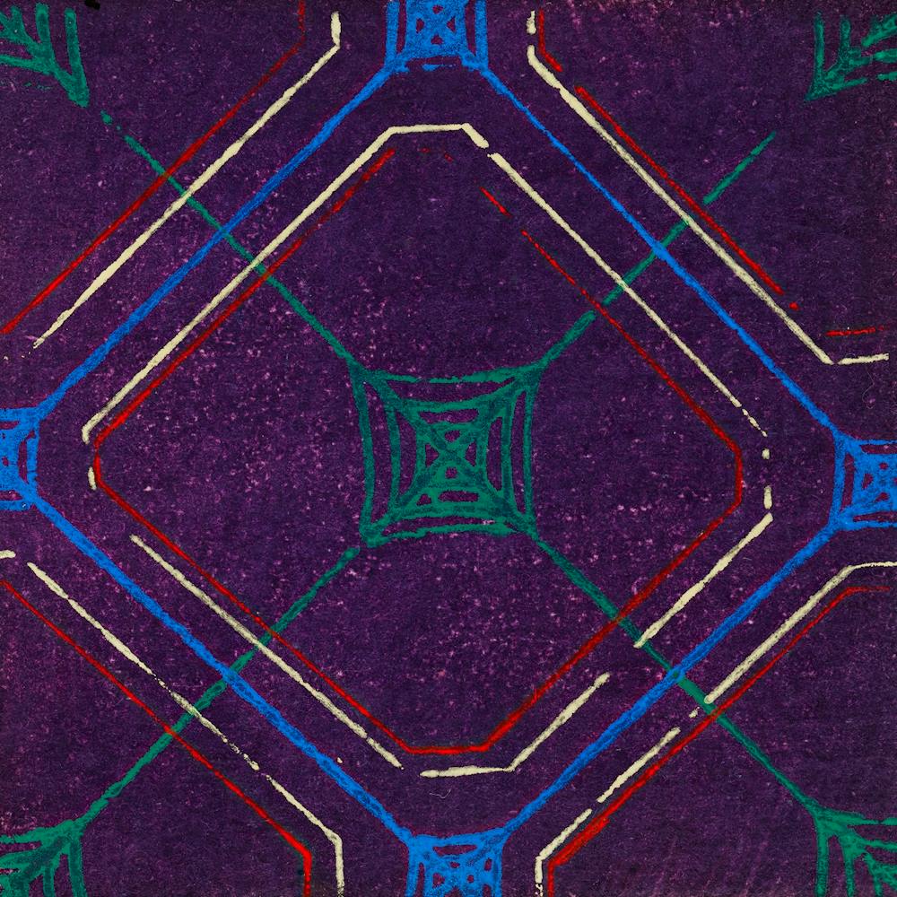 Vintage Ukiyo-e Woodblock Print Of Japanese Textile, Shima Shima, Furuya Korin (78)