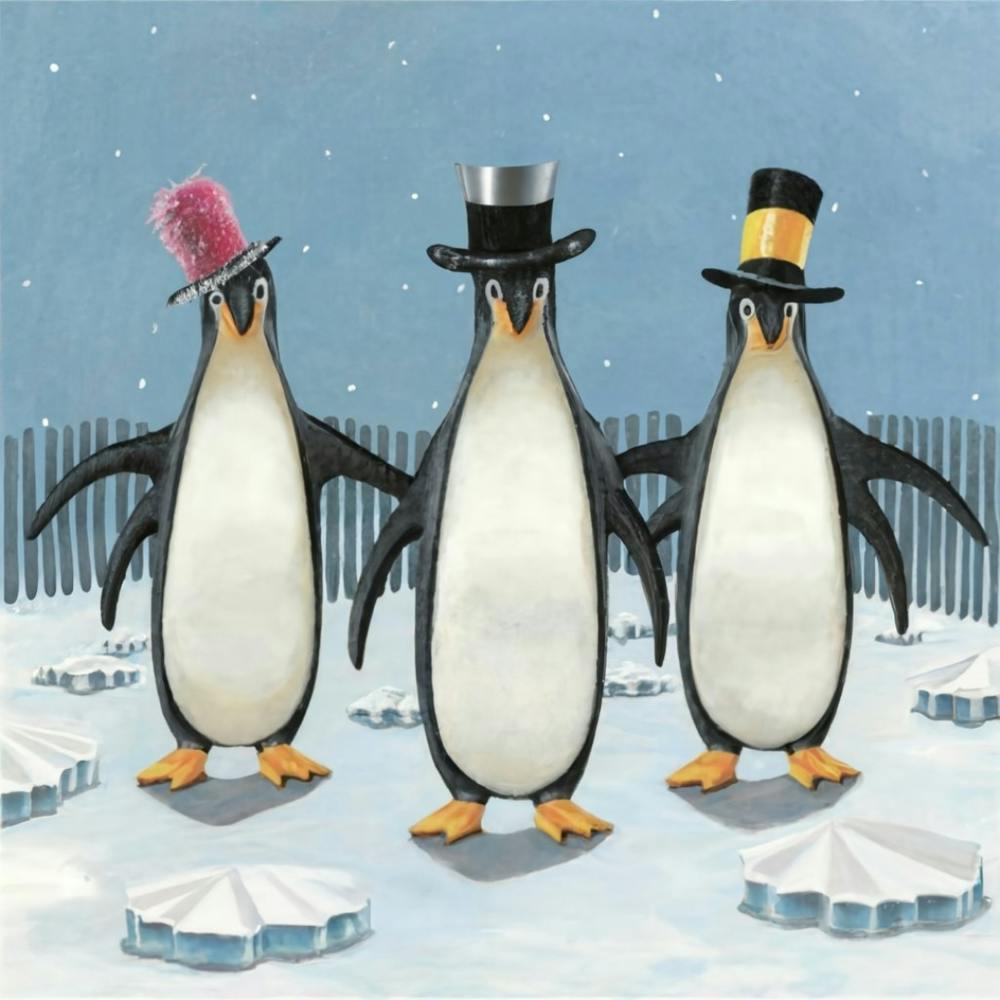 Penguin Disco Party Print Art And Wall Art