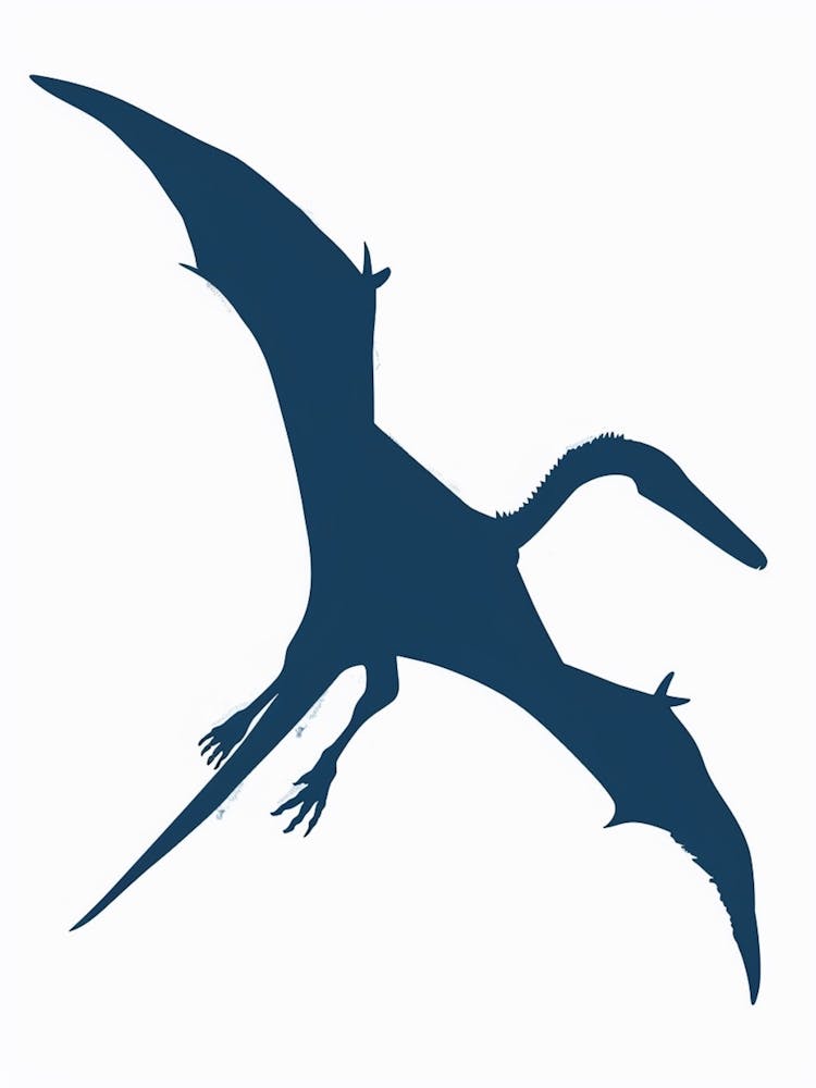 Blue Pterodactyl Dinosaur Silhouette 2