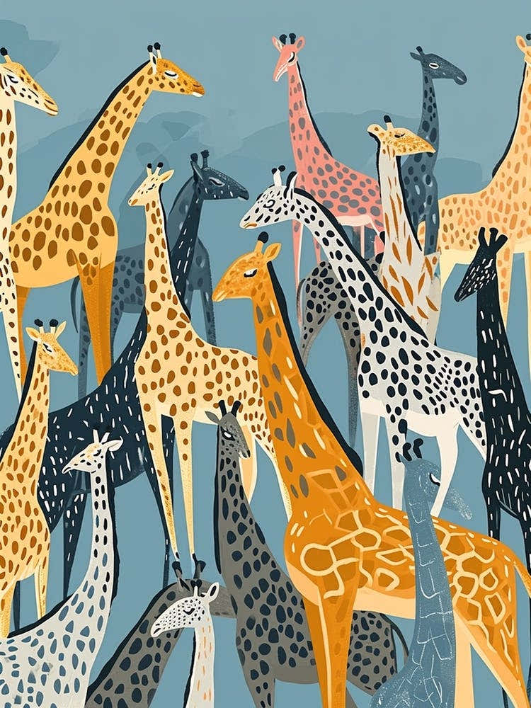 Kitsch Giraffe Illustrative Pattern 2