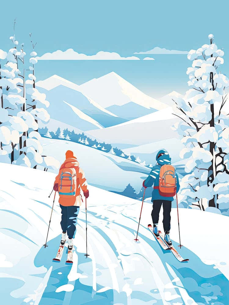 Niseko   Hokkaido Japan, Ski Resort Illustration 1